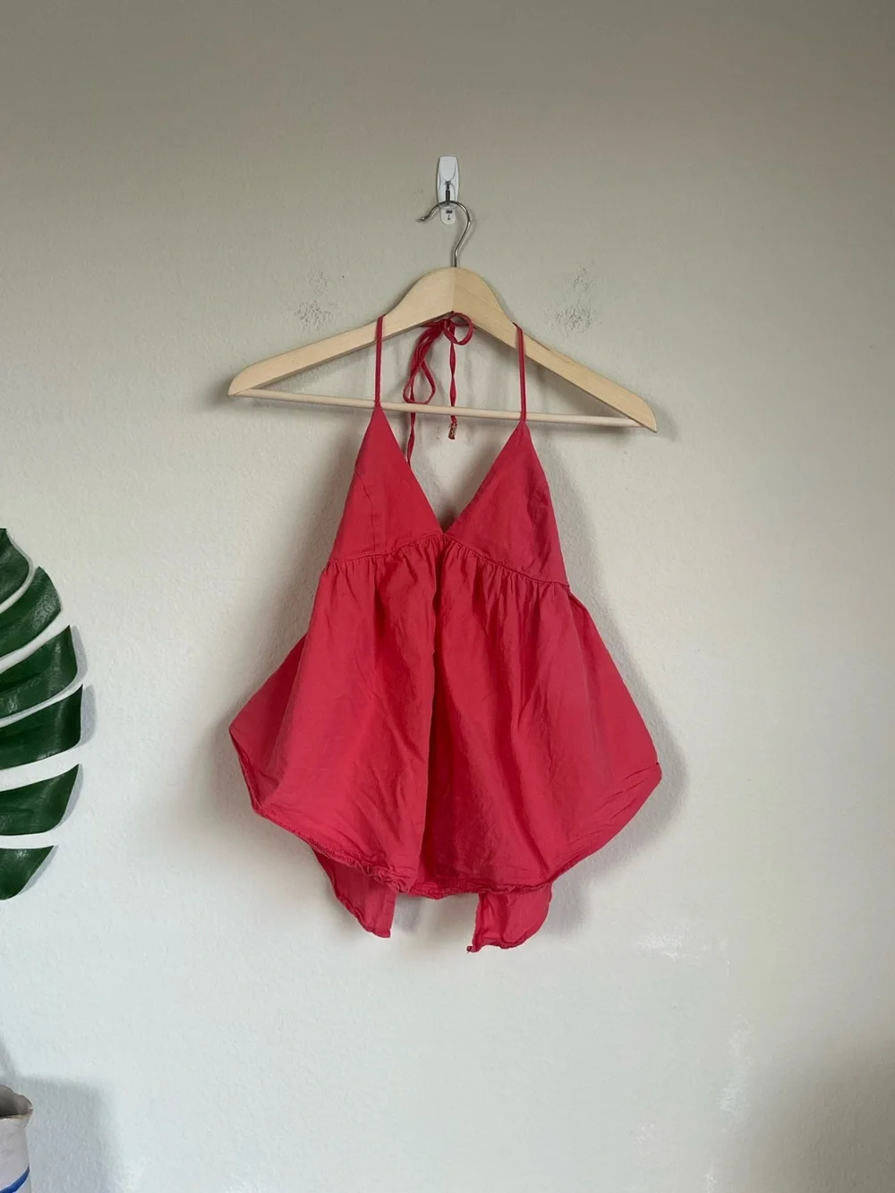 Free People Cotton Triangle Halter Tie Back Tank